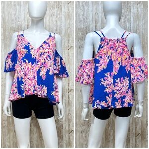 Lilly Pulitzer Bellamie Top Brilliant Blue It’s Eelectric [1604]